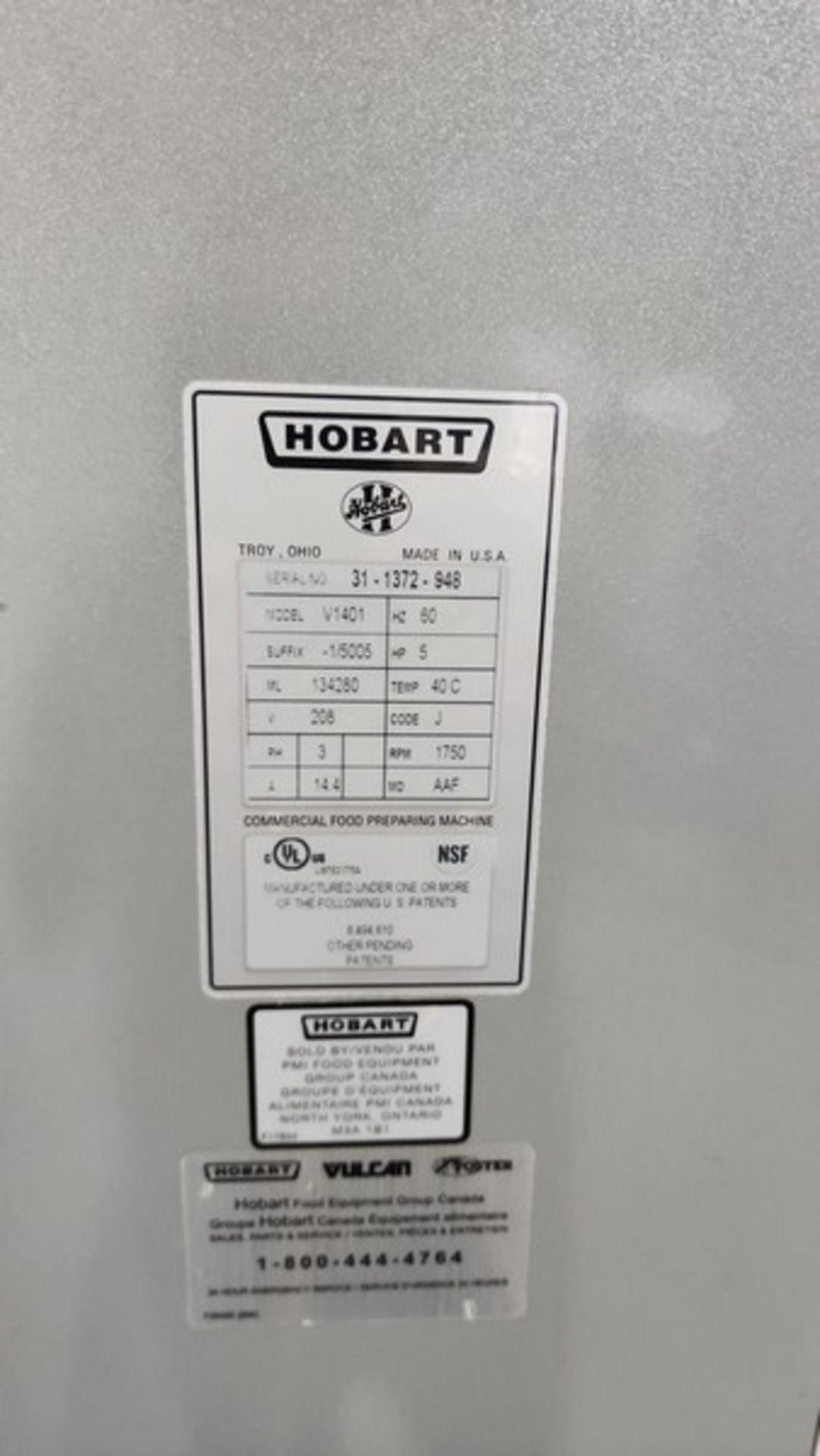 Hobart 140 q. (V1401) in good working condition (Item #103W) (Simple Loading Fee $200) (Located - Bild 3 aus 3