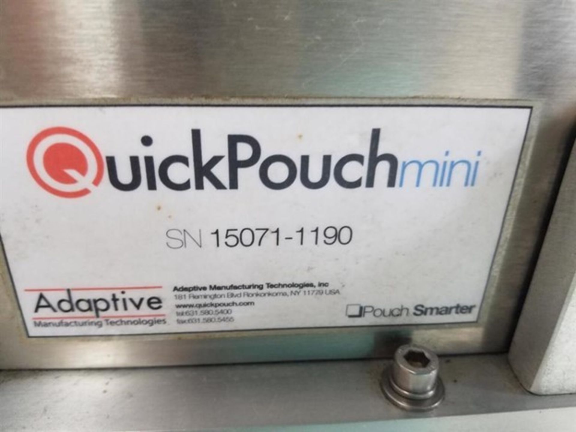 Quickpouch Mini Form, Fill and Seal Machine, Model QuickPouch - Mini, S/N 15071-1190, Desktop - Bild 5 aus 8