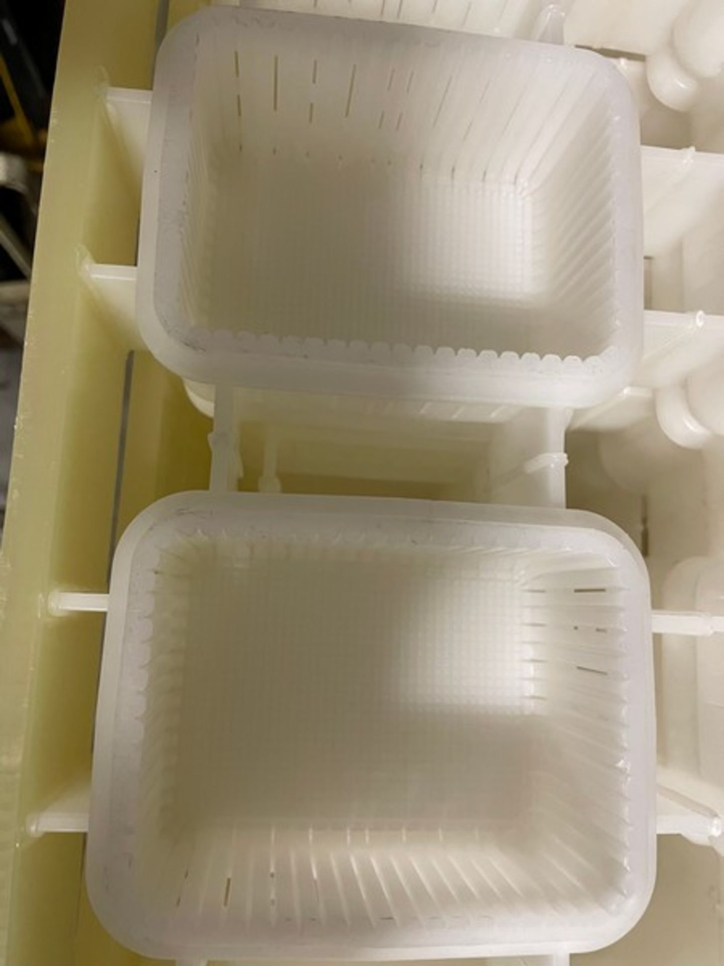 (59) Plastic Forms ( Teflon, Food Grade ) ; 4X10; Total 40 Square Nests; 2"x3"x2" Square. (Loading