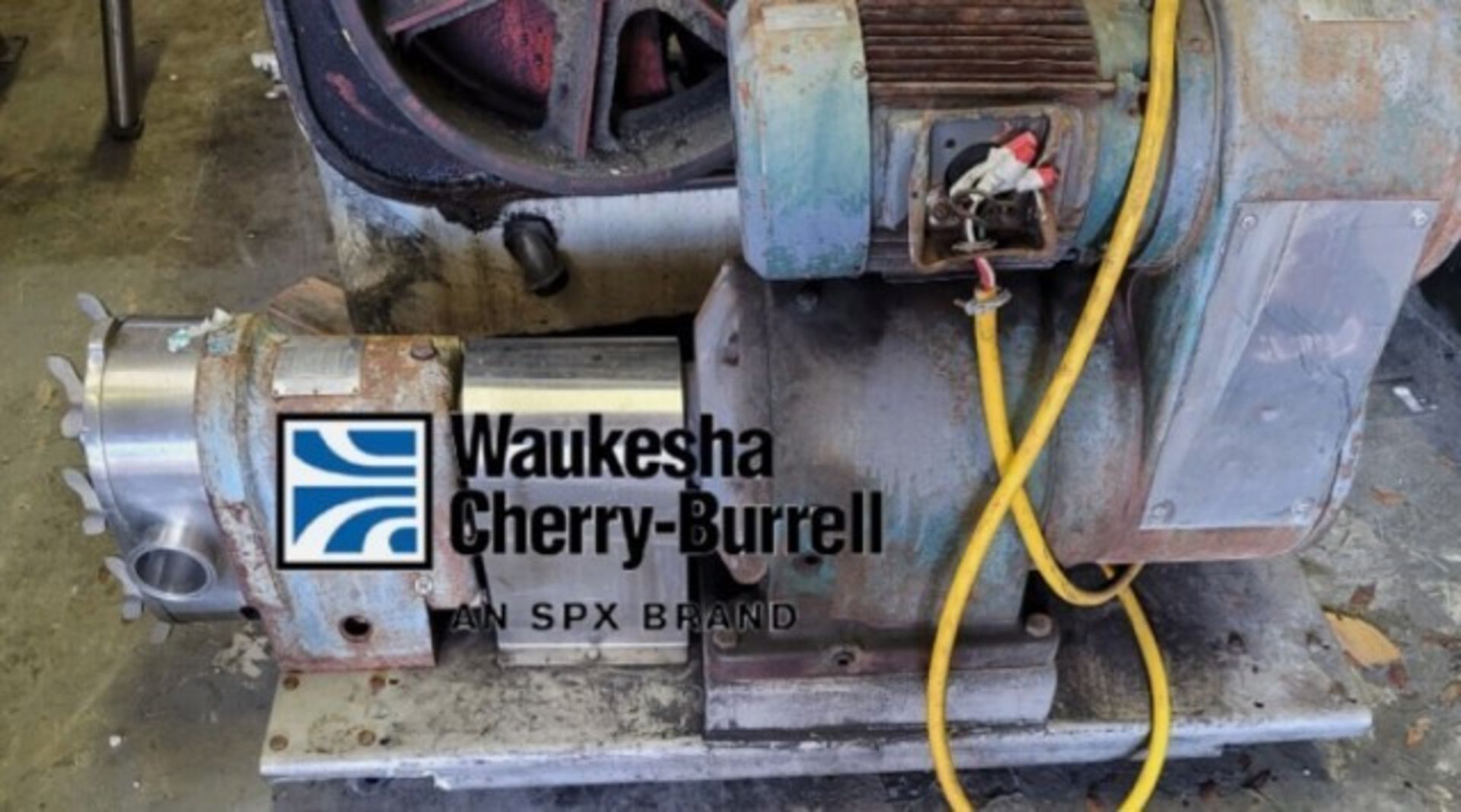 Waukesha Model 125 3" Positive Displacement Pump with Gearbox and Motor Stand, 5HP (Loading Fee $