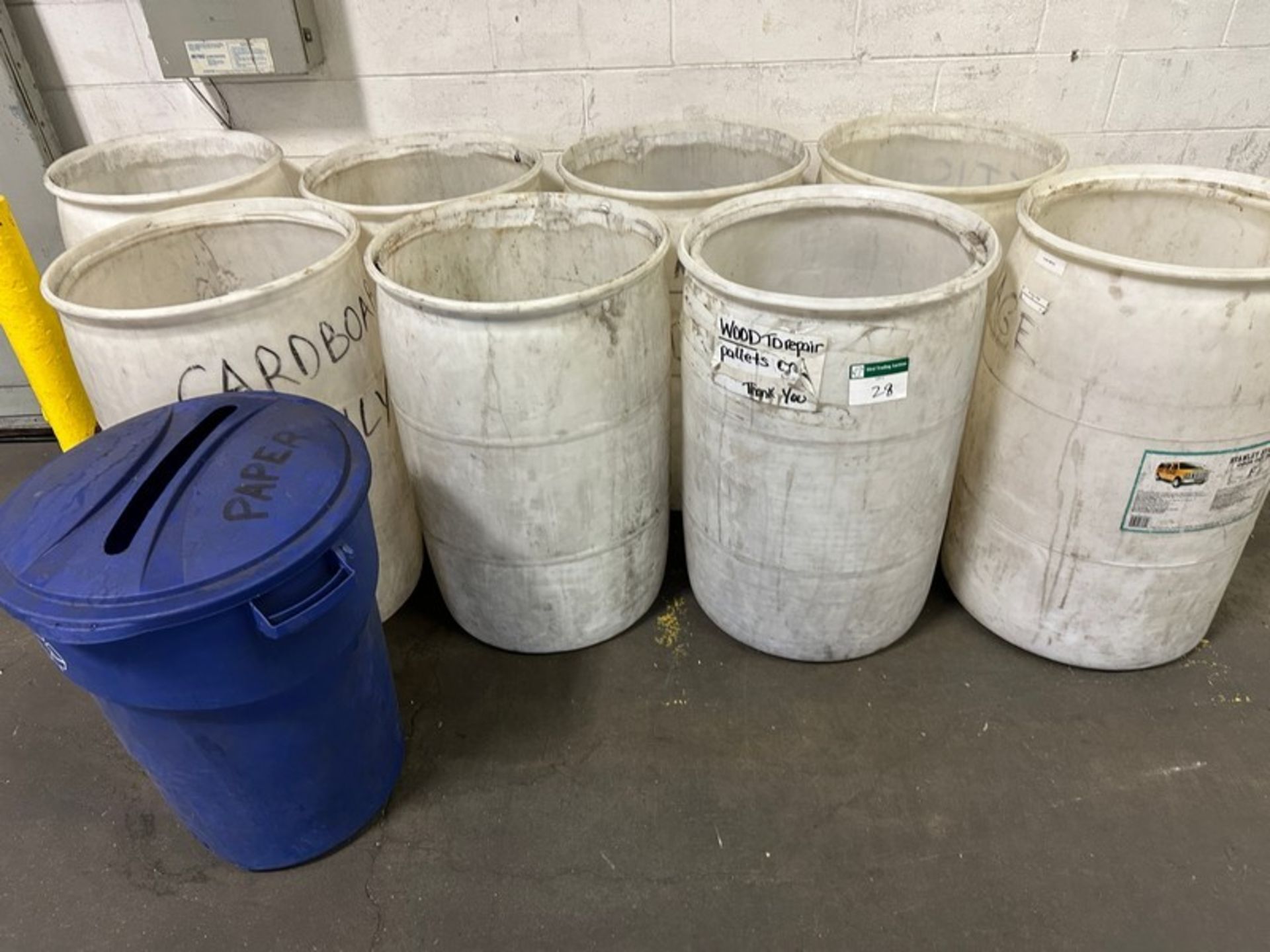 Plastic Drum - LOT (8pcs) 55 Gallon Natural (Located East Rutherford, NJ) (NOTE: REMOVAL 2-DAYS ONLY