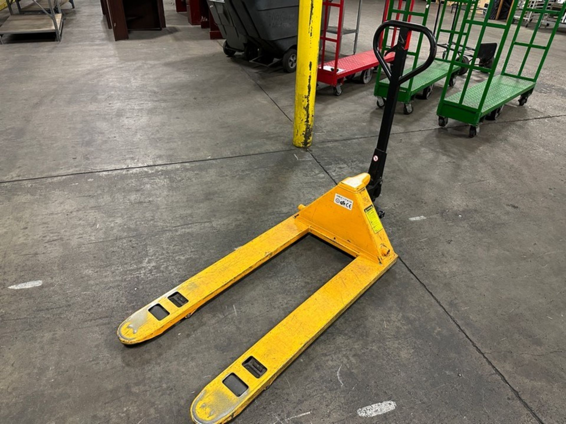 Pallet Jack: Uline 5,500lbs 48 x 27", Yellow (Located East Rutherford, NJ) (NOTE: REMOVAL 2-DAYS - Image 2 of 2
