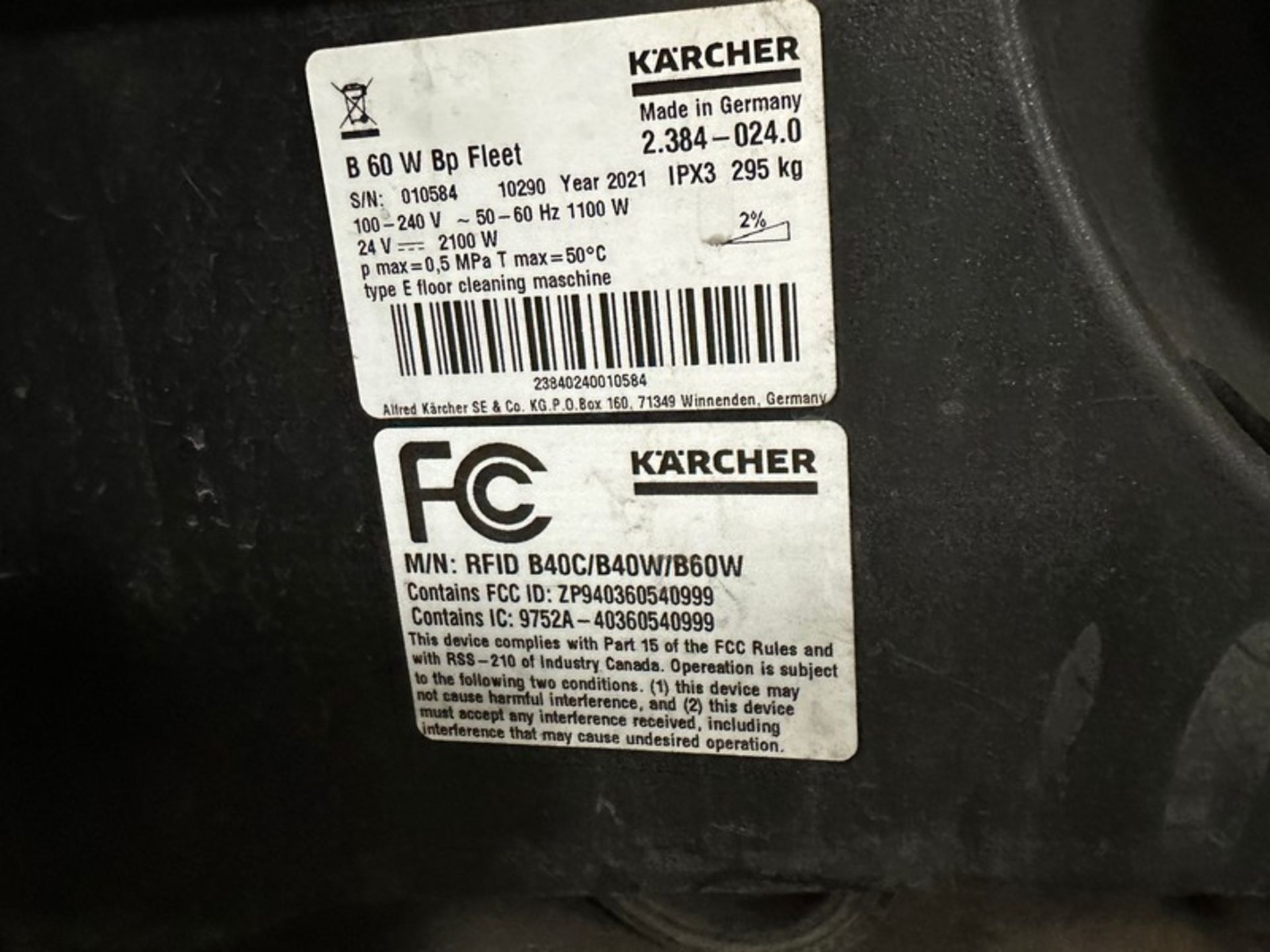 Floor Scrubber/Dryer: Karcher b60w w/drive (Located East Rutherford, NJ) (NOTE: REMOVAL 2-DAYS - Image 2 of 2