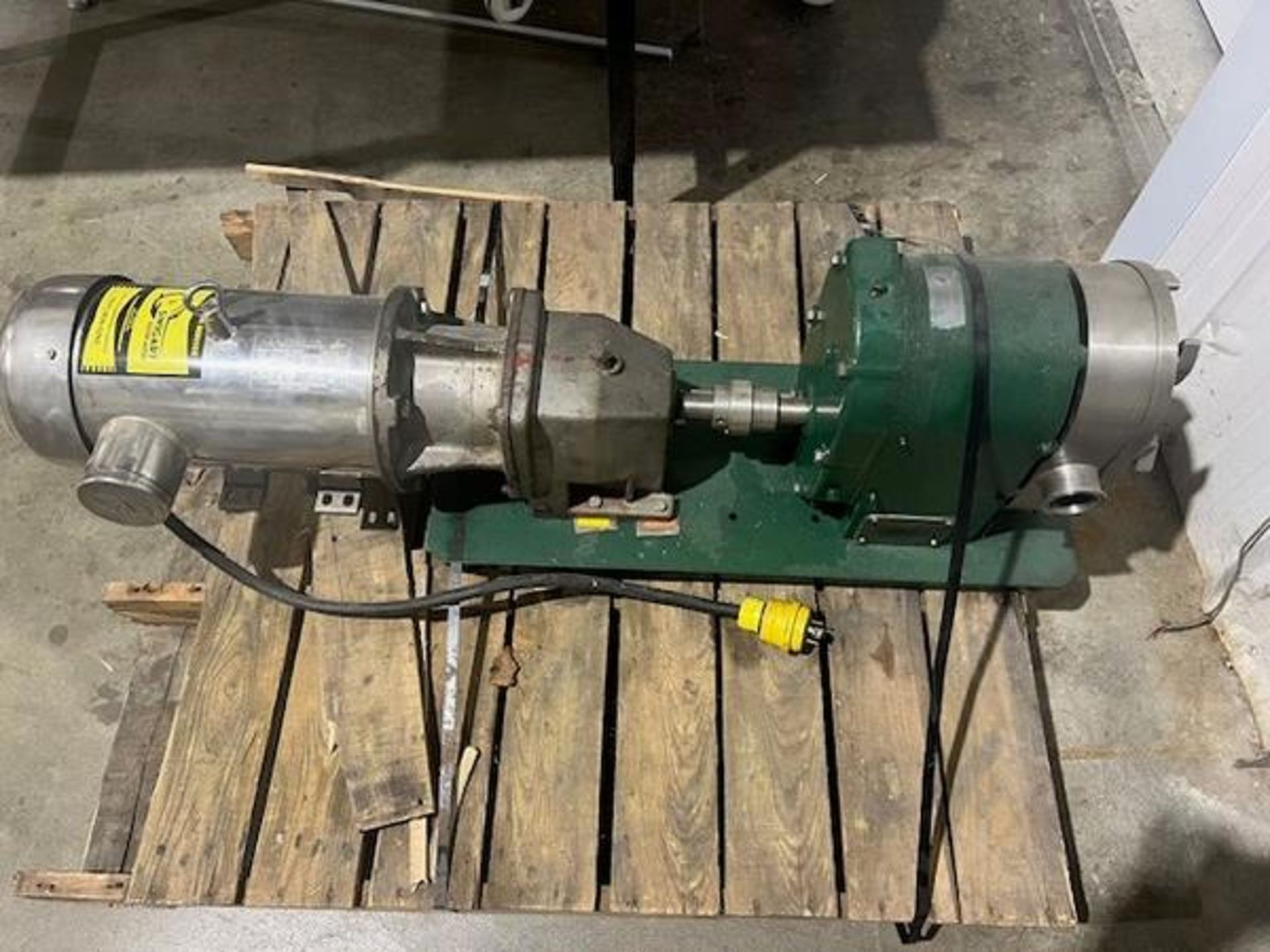 Tri-Clover 5 hp Positive Displacement Pump, Model PR60-2M-TC1-4-SL-S, 3 Phase S/S Washdown Motor