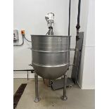 Groen 100 Gal. Steam Jacketed Tank with 2-Blade, 2 hp, 3 Phase Chemineer Mixer, 2" Tri-Clamp