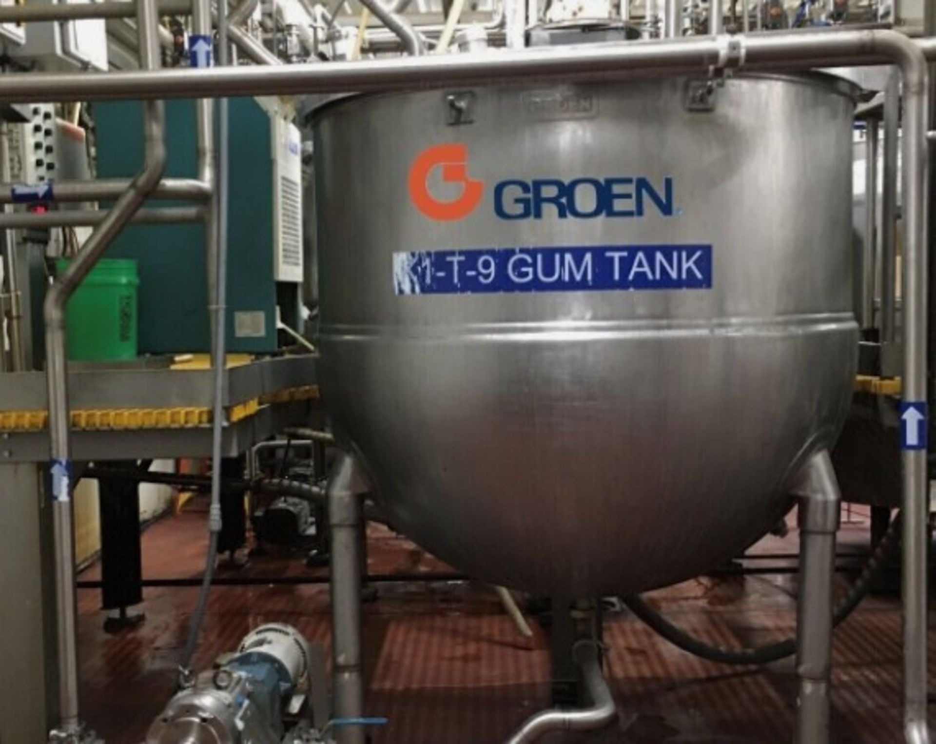 Groen 500 Gallon Stainless Steel Kettle, 40 PSI Steam Jacketed, Washdown Motor 20HP, 208/230/460v
