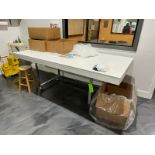 Shop Table, Aprox. 7 ft. L x 3 ft. W x 3.5 ft. H, Mounted on Portable Frame (LOCATED IN MOUNT