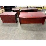 Desks: LOT (2) Desks & (2) Side Tables, 70" x 41" (red) & 70" x 35" side desk 48x24" (Located East