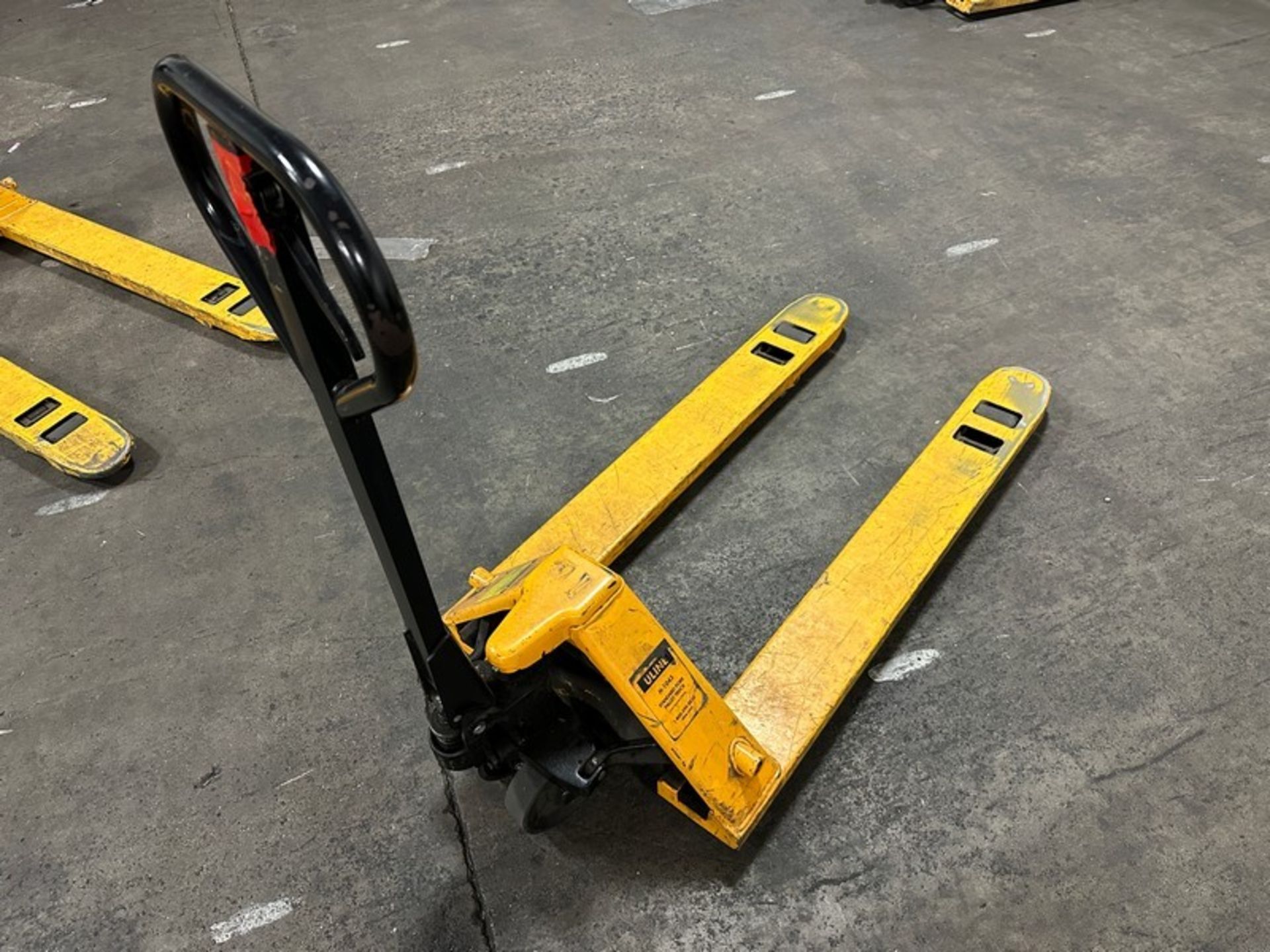 Pallet Jack: Uline 5,500lbs 48 x 27", Yellow (Located East Rutherford, NJ) (NOTE: REMOVAL 2-DAYS