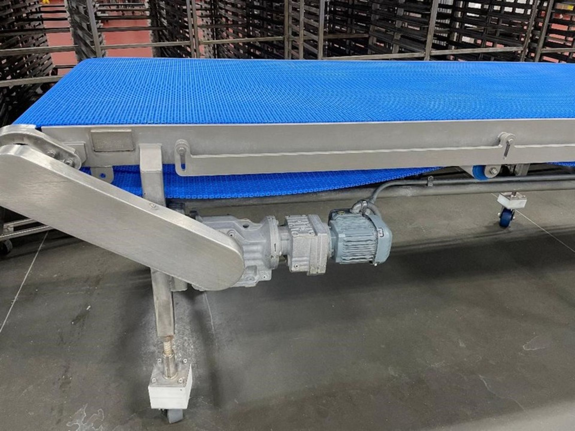 Kofab S/S Blue Belt Intralox Conveyor, Aprox. 36" W x 17 ft. Long, Complete with SEW Drive Motor, - Image 2 of 3