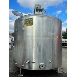 DCI 2,000 Gal. Jacketed Processor, S/N 91-D-38212-B with Vertical Wide Sweep Agitation, Jacketed