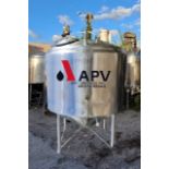APV Creapaco 1000 Gallon Steam Jacketed Scrape Surface Mixing Processing Tank with Cone Bottom