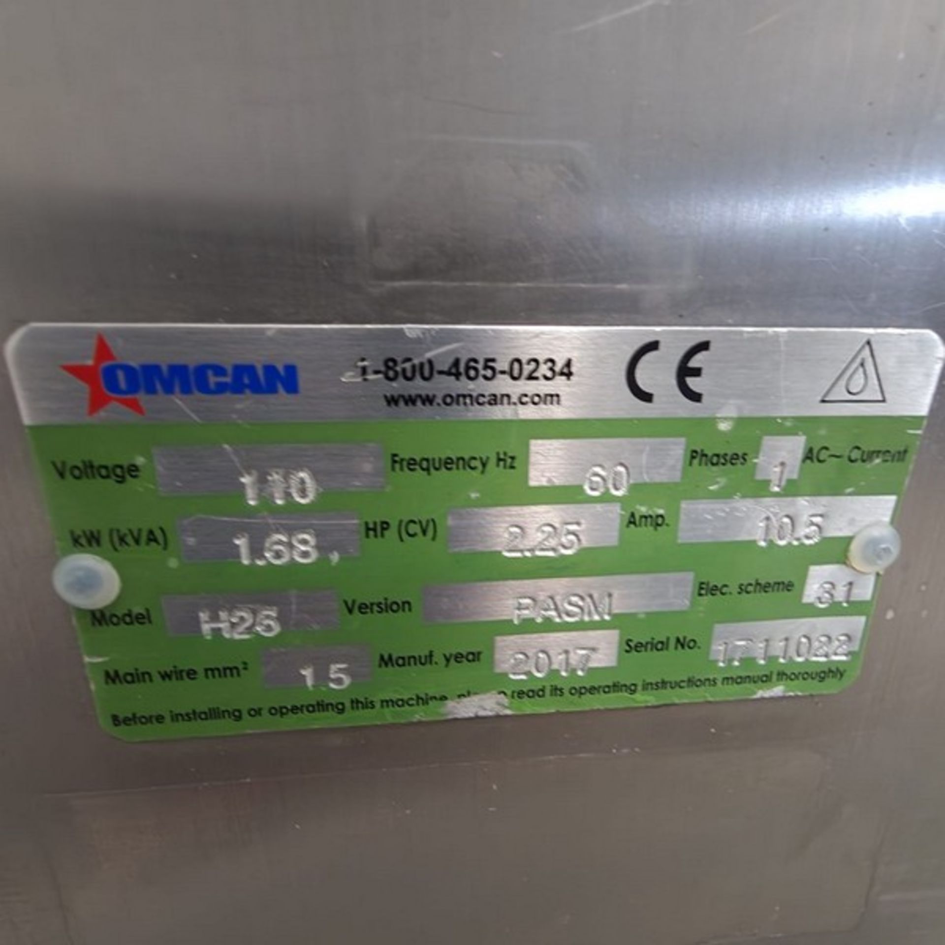 Omcan Sausage Stuffer model H25 110 volts 1 P year 2017 (Inv. #301I) (Loading Fee $150) (Located - Image 6 of 9