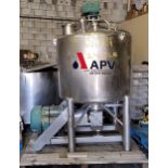 APV 300 Gallon Likwifier Round with Scrape Surface Mixing Tank. Serial # K-0354. Measuring 48"