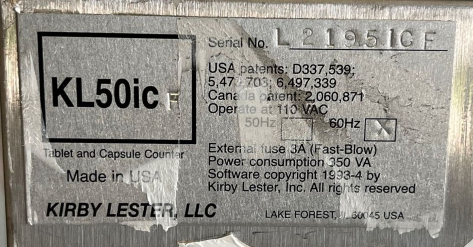 Kirby Lester KL50icf Counter.  110 Volts, 60 Hz. As shown in Photos. Video available upon - Image 3 of 3