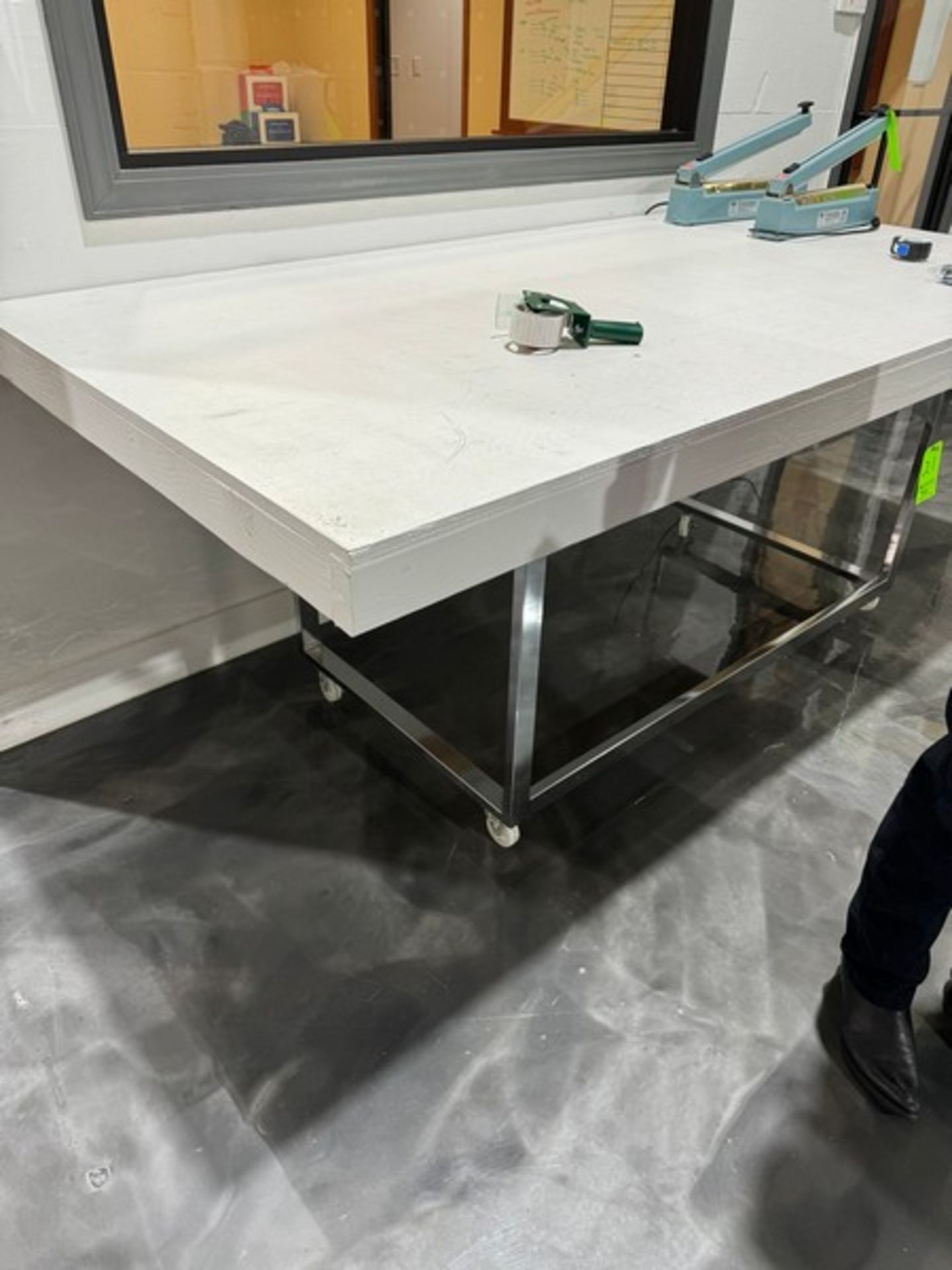 Shop Table, Aprox. 7 ft. L x 3 ft. W x 3.5 ft. H, Mounted on Portable Frame (LOCATED IN MOUNT - Image 4 of 4