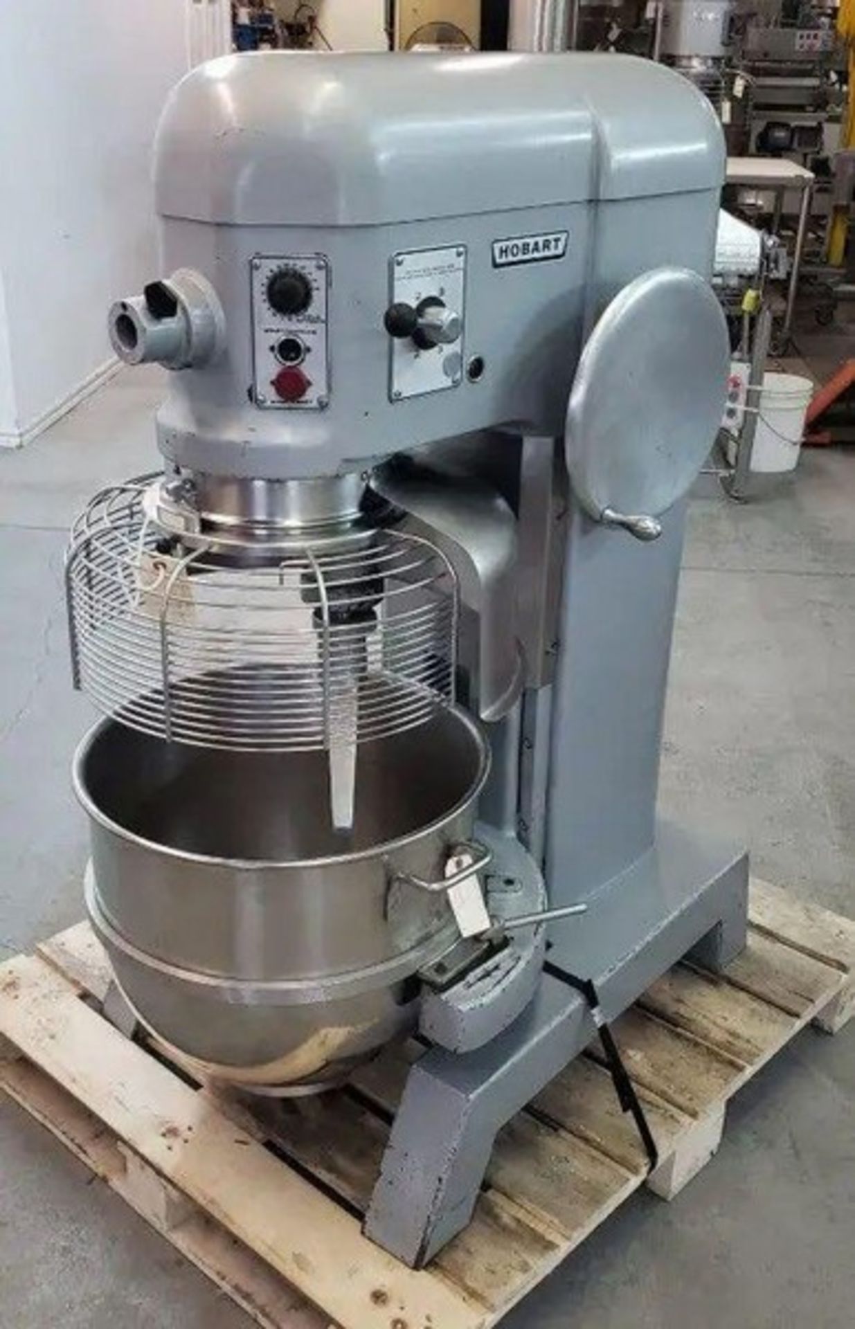 Hobart Mixer Model L-800 80 Quart Including Bowl and Dolly With Beater Arm and Hook Attachments in