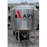 APV Crepaco 1000 Gallon Processing Mixing Tank, S/N 20232 with Cone Bottom Scrape Surface S/S Mixing