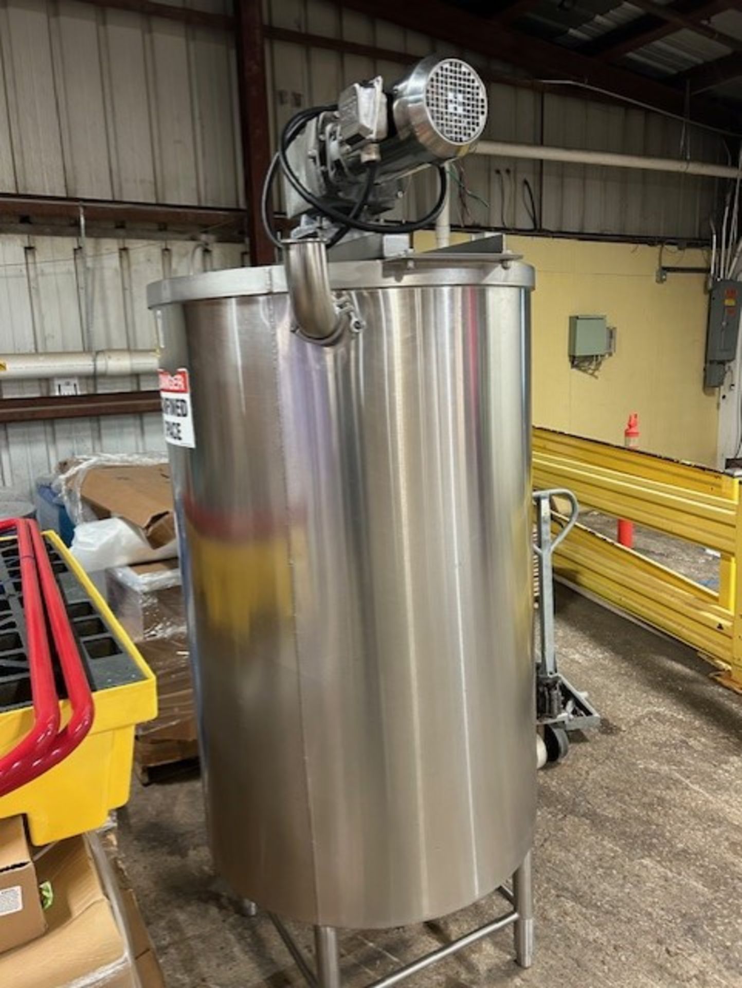 100 Gal. S/S Single Wall Tank with Mixing Head - Image 9 of 10