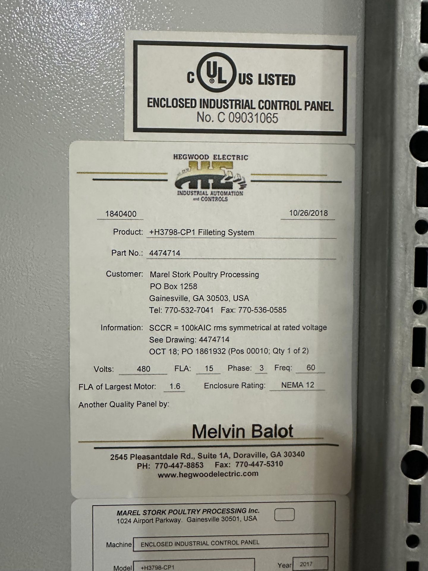 FHF-XB Fillet System Controls - Image 3 of 3