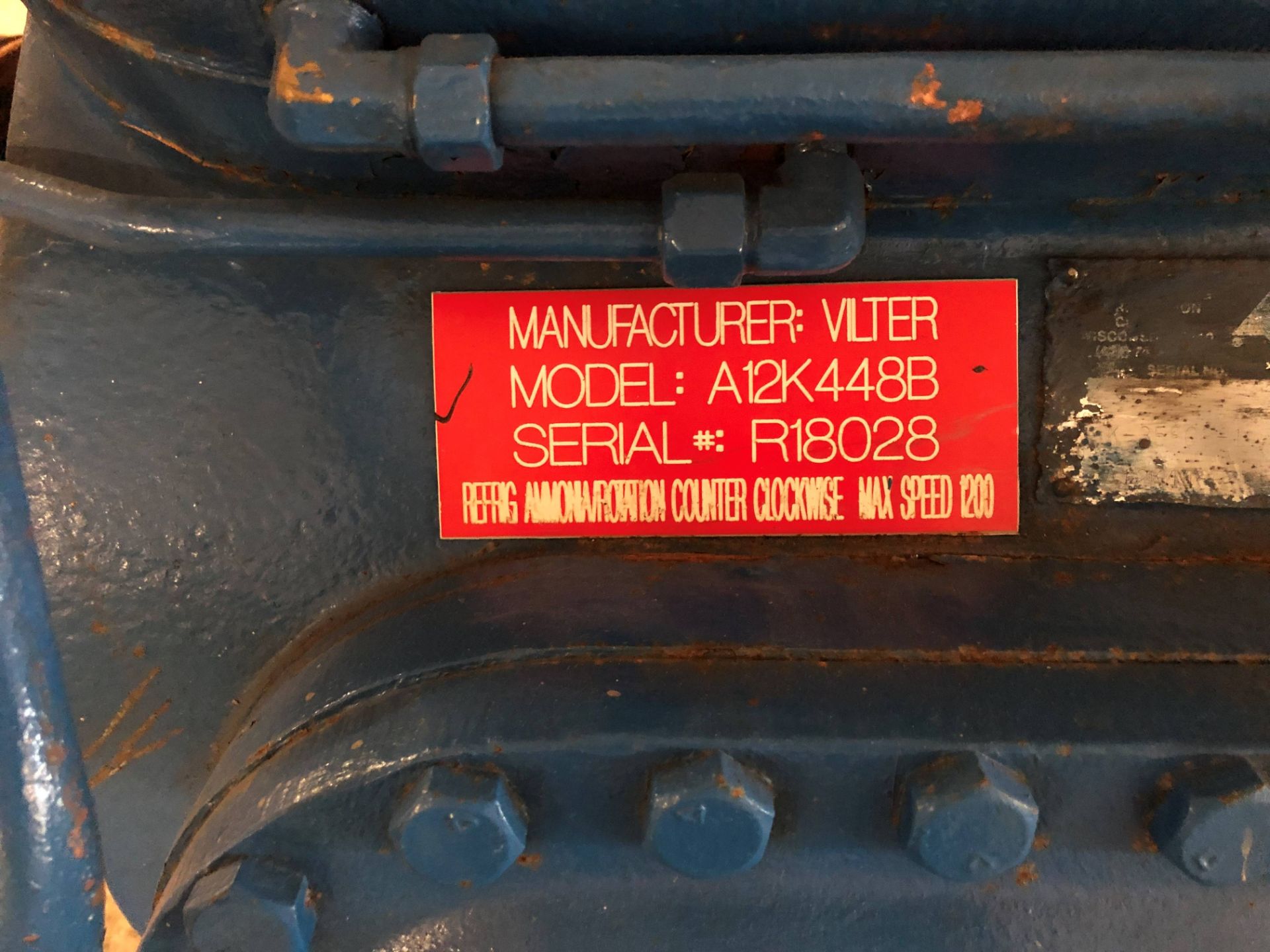 Vilter Reciprocating Compressor- Serial R18028- Model A12K448B - Image 9 of 12