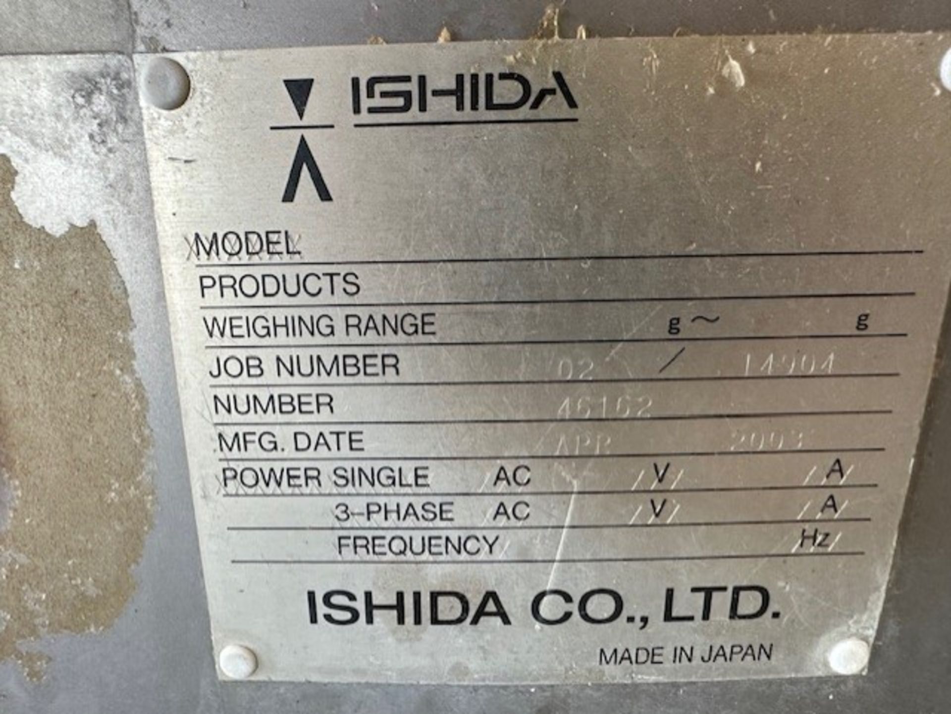 Ishida Scale - YOM-2003 - Serial 46162- CCW-M-214W-S/70-WP - Image 5 of 5