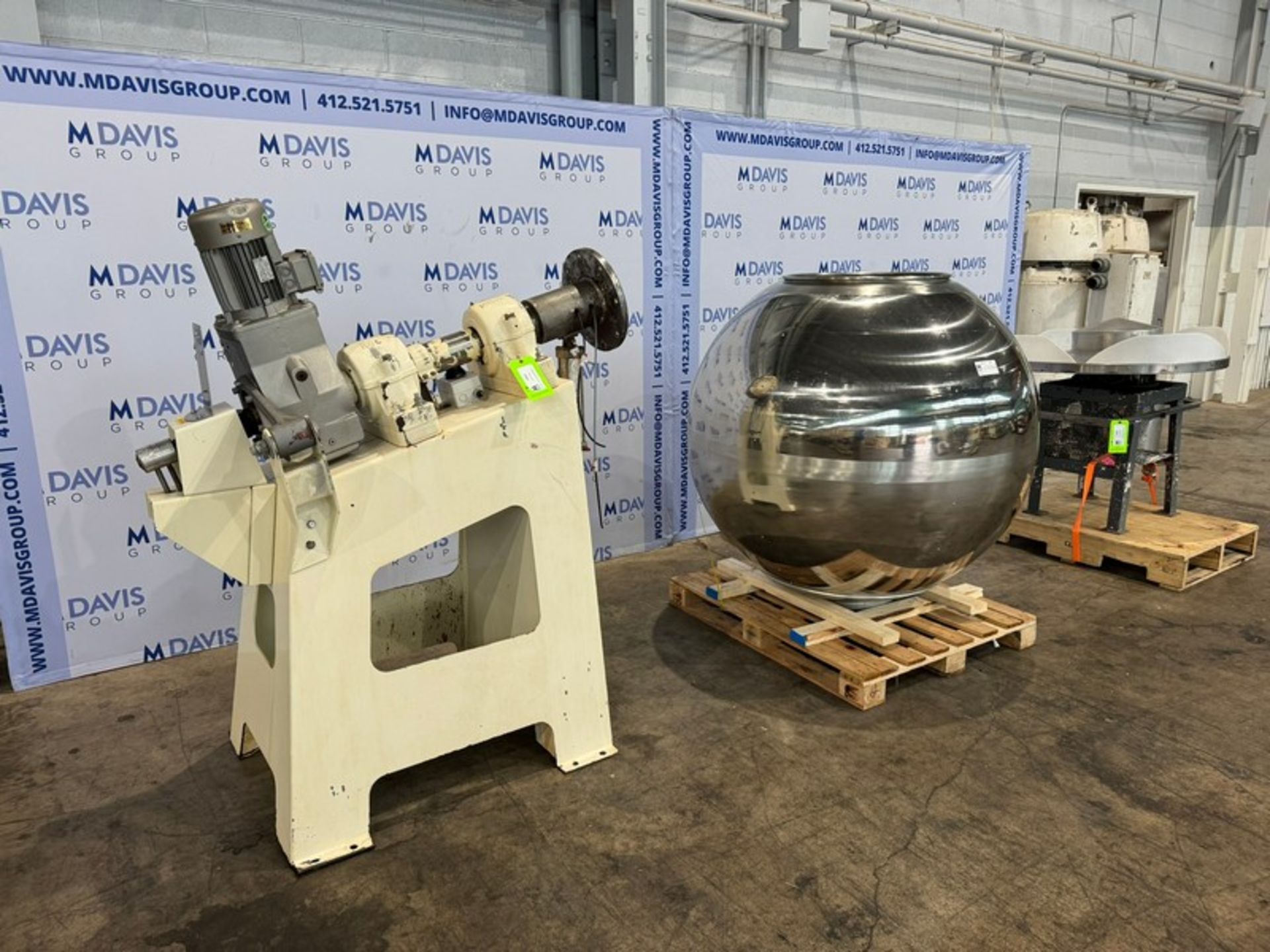 S/S Panning Ball, , with Base, Includes 3 hp Agitation & Drive, with NORD Motor, 230/460 Volts,