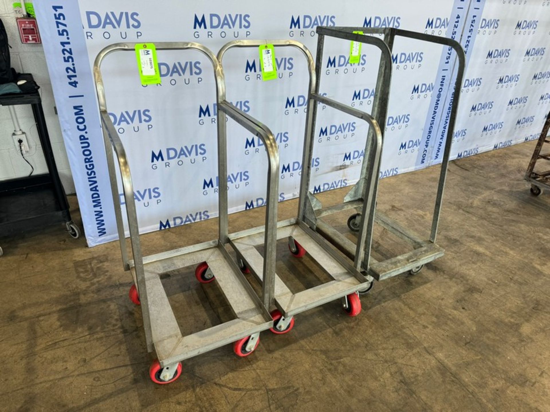 (3) Aluminum Pan Racks, Assorted Sizes, Mounted on Casters (INV#103075) (Located @ the MDG Auction