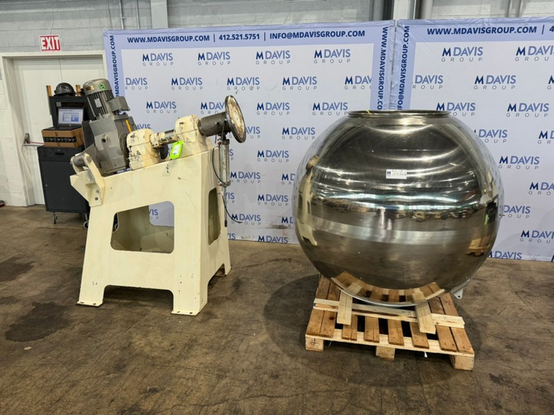 S/S Panning Ball, , with Base, Includes 3 hp Agitation & Drive, with NORD Motor, 230/460 Volts, - Image 2 of 9