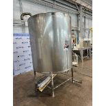 Viatec Dura-Tek Aprox. 500 Gal. S/S Single Wall Tank, M/N VS-813, S/N 11010, Vessel Dims.: Aprox.