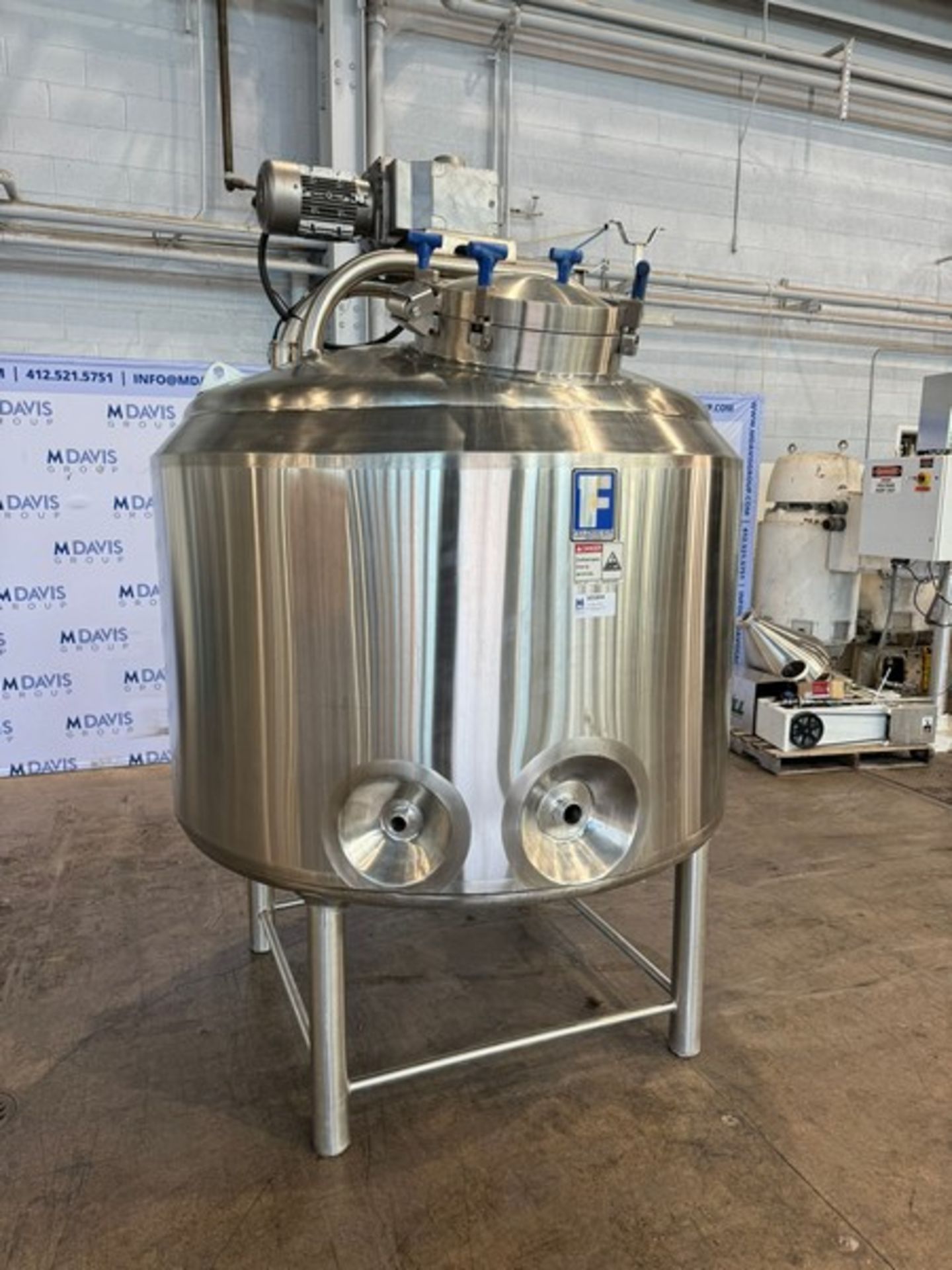 2013 Feldmeier 500 Gal. S/S Processor, S/N E127911, Vessel MAWP 15 PSI @ 350 F, External MAWP FV PSI