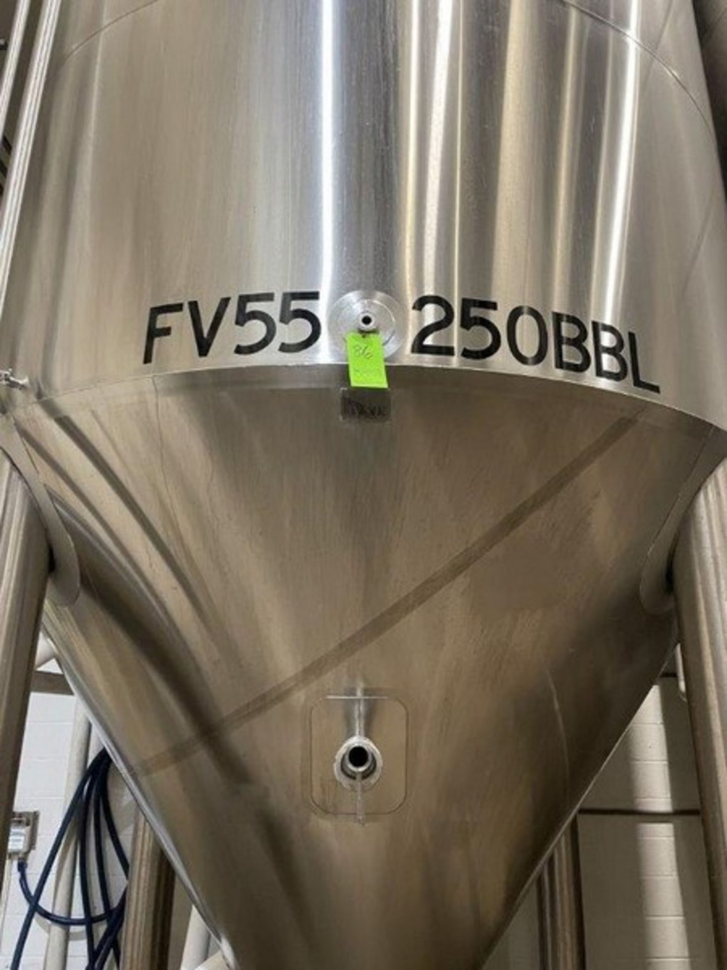 250 BBL (10178 Gallon) Vertical Cone Bottom 304 Stainless Steel Jacketed Vessel. Manufactured by - Image 15 of 16