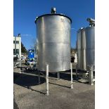 Aprox. 1,500 Gal. S/S Single Wall Vertical Mix Tank, Vessel Dims. Aprox. 94” Tall x 6 ft. Dia., with