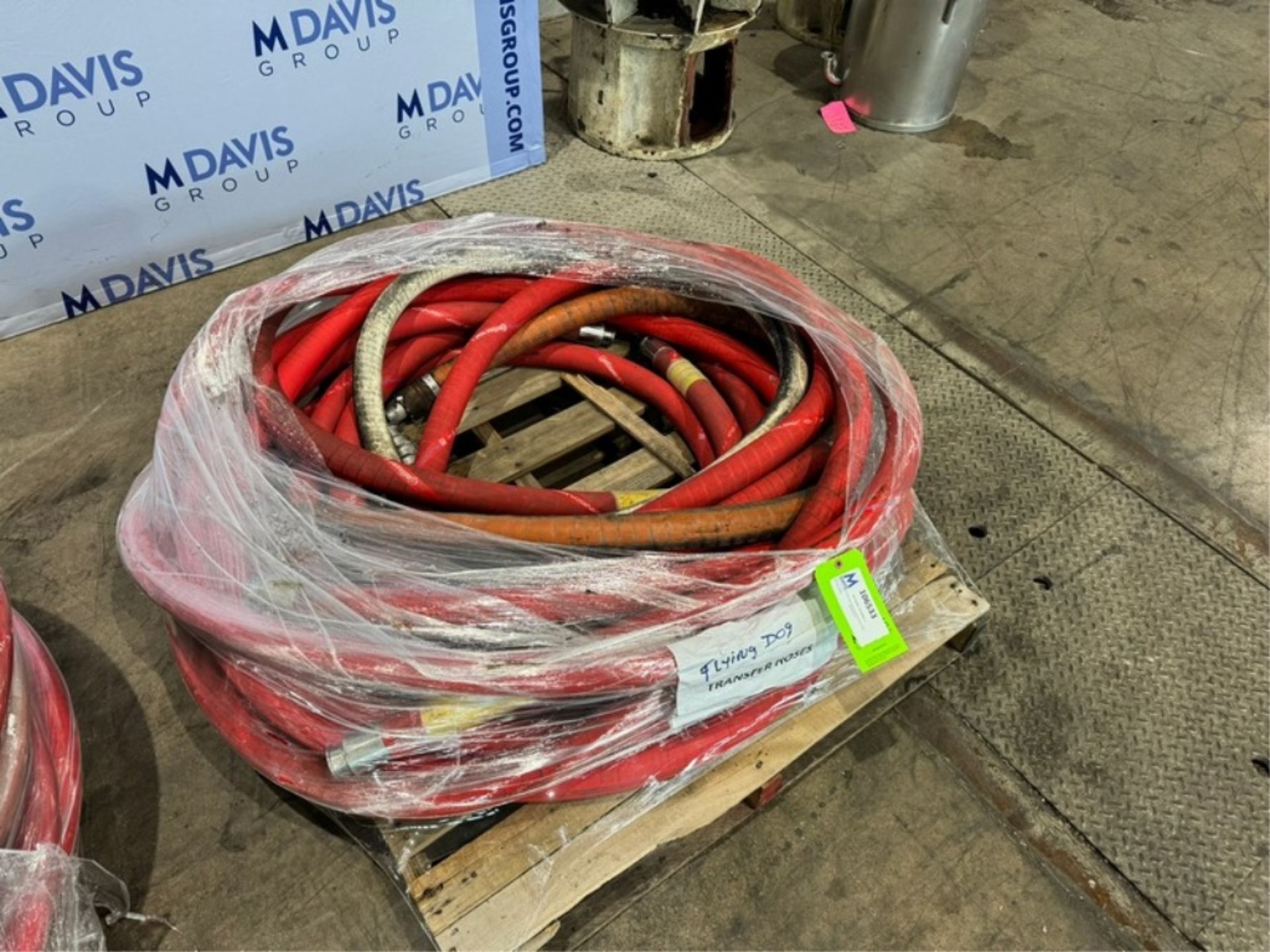 Assorted Transfer Hoses, Assorted Lengths, with Aprox. 1-1/2" Clamp Type Ends (NOTE: Stretch Wrapped