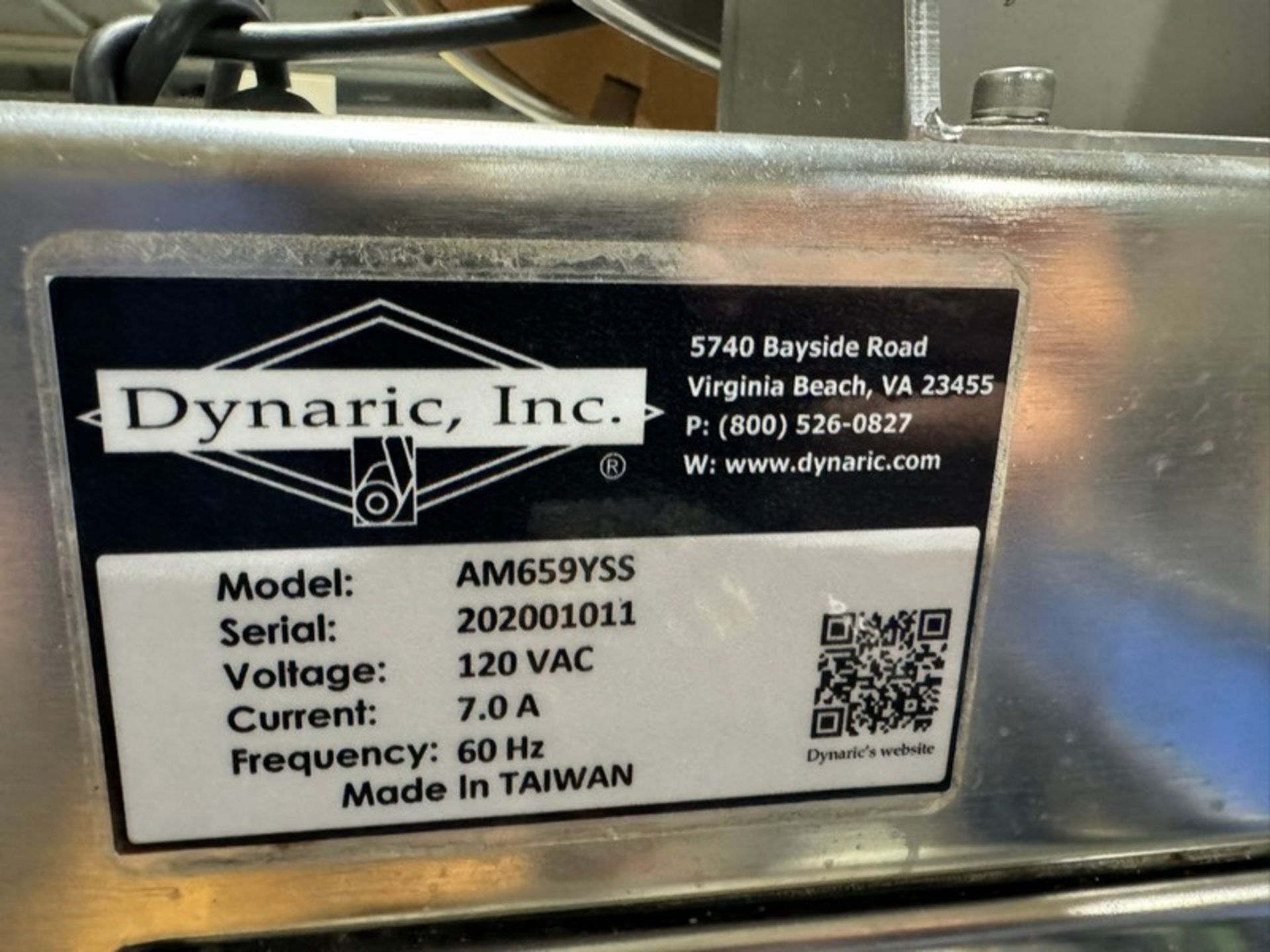 Dynaric, Inc. Strapping Machine, M/N AM659YSS, S/N 202001011, 120 VAC, with Aprox. 16" W Belt ( - Image 6 of 6