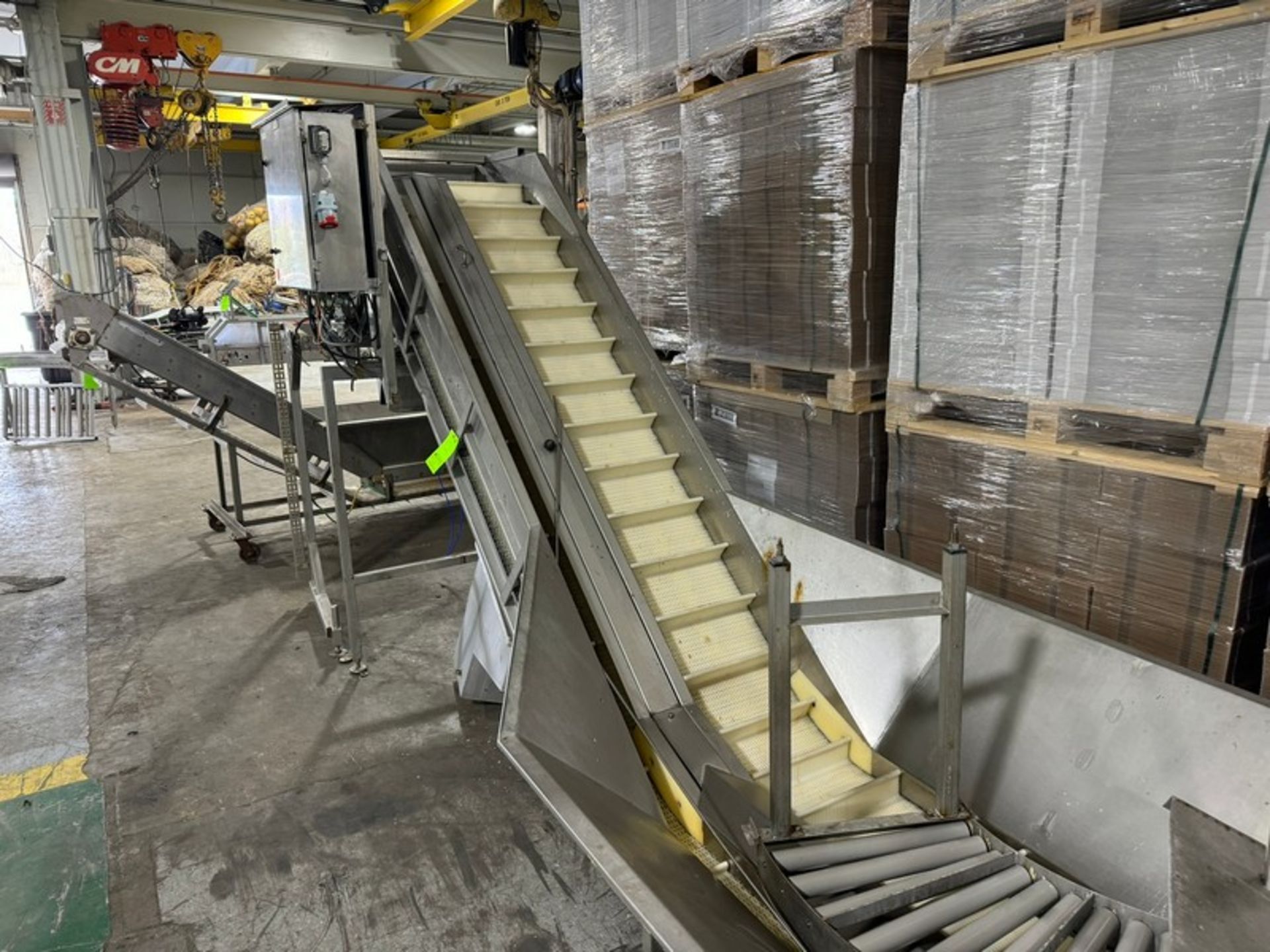 S/S Incline Feed Hopper & Portioner, with Cleated Incline & Waste Conveyor, Aprox. 7-1/4" Cleat - Image 4 of 9