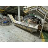 S/S Infeed Hopper, with Incline, Incline Height: Aprox. 95" H (Peak to Floor), Belt with Cleats,