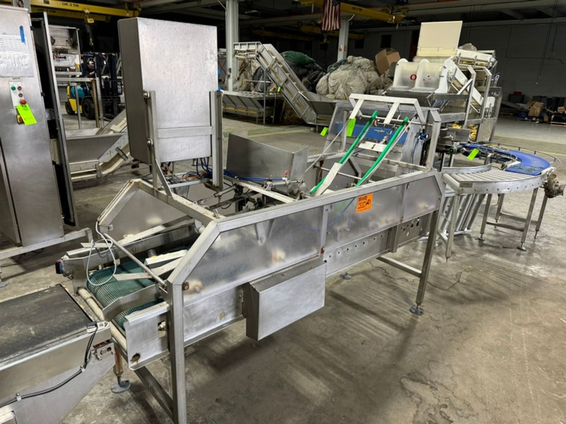 Optimar Lid Applicator Conveyor 2002, with Aprox. 16" W Rolls, with Motor, Mounted on S/S Frame ( - Bild 5 aus 5