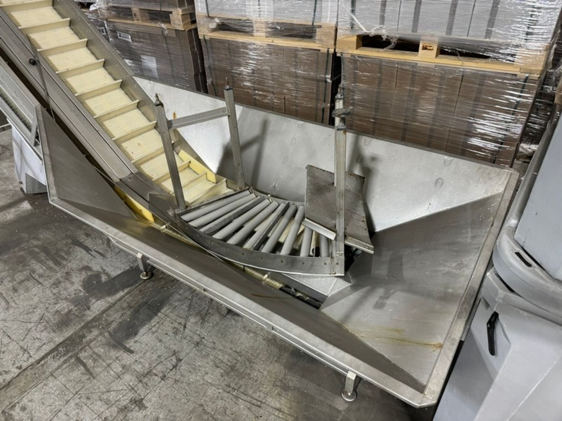 S/S Incline Feed Hopper & Portioner, with Cleated Incline & Waste Conveyor, Aprox. 7-1/4" Cleat - Image 3 of 9