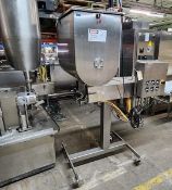 Filler Hinds-Bock, Model 2P-64, dual head piston filler / depositor in stainless steel. Rated to