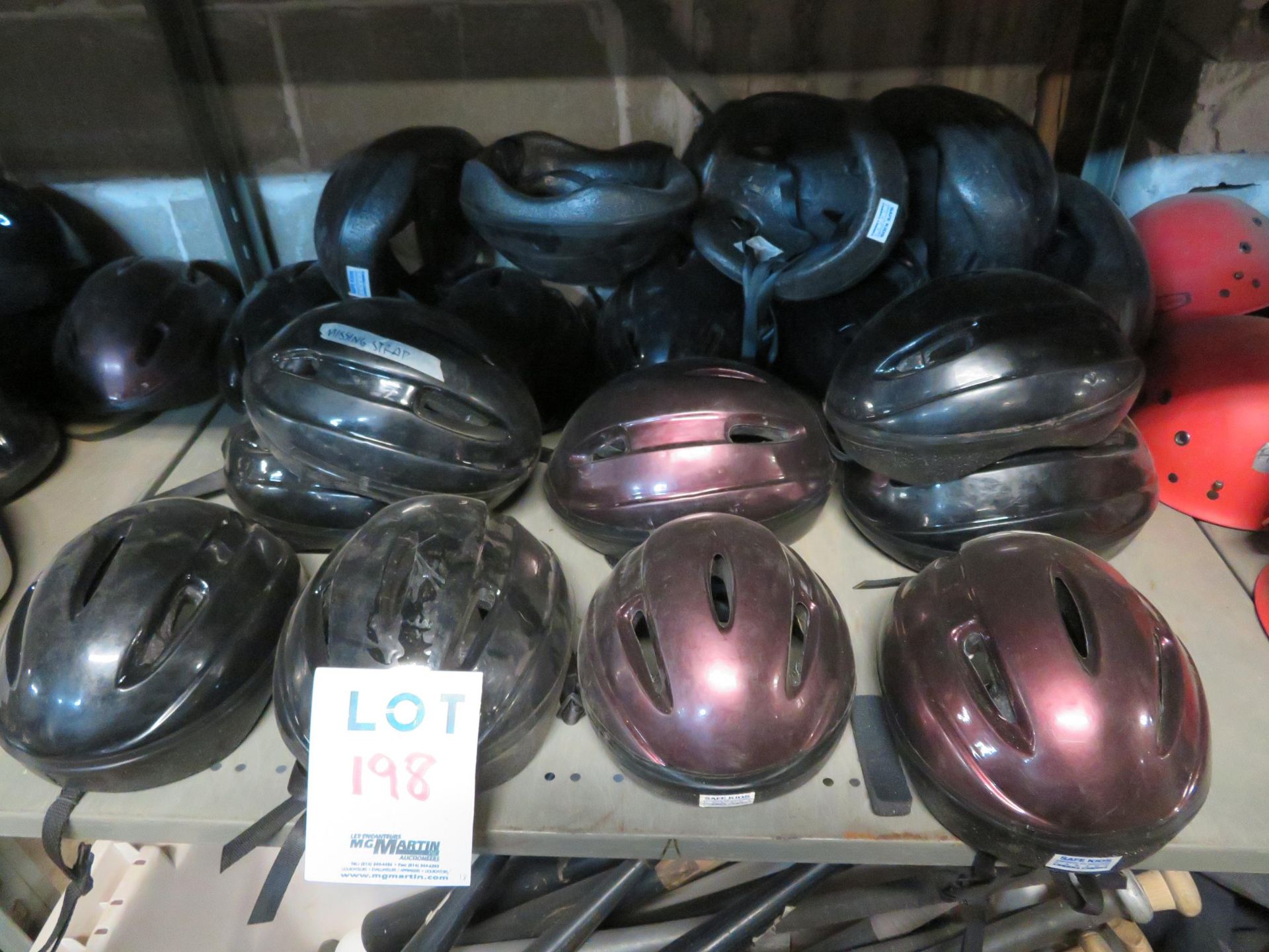 LOT including assorted helmets (qty 18)
