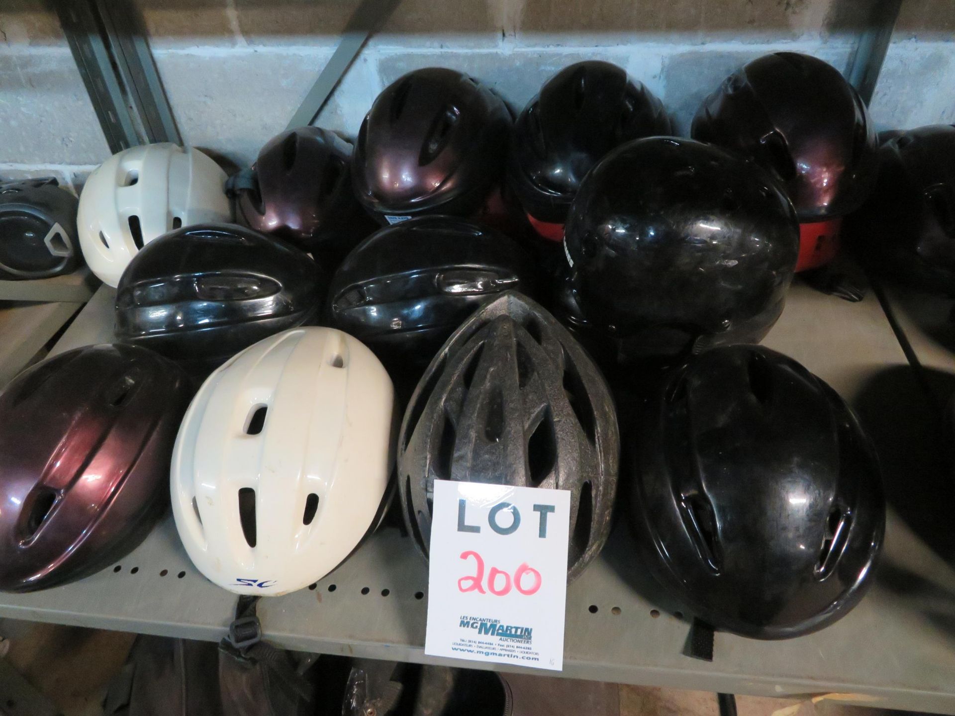 LOT including assorted helmets (qty 16)