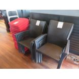 Wicker chairs with cushion (qty 9)