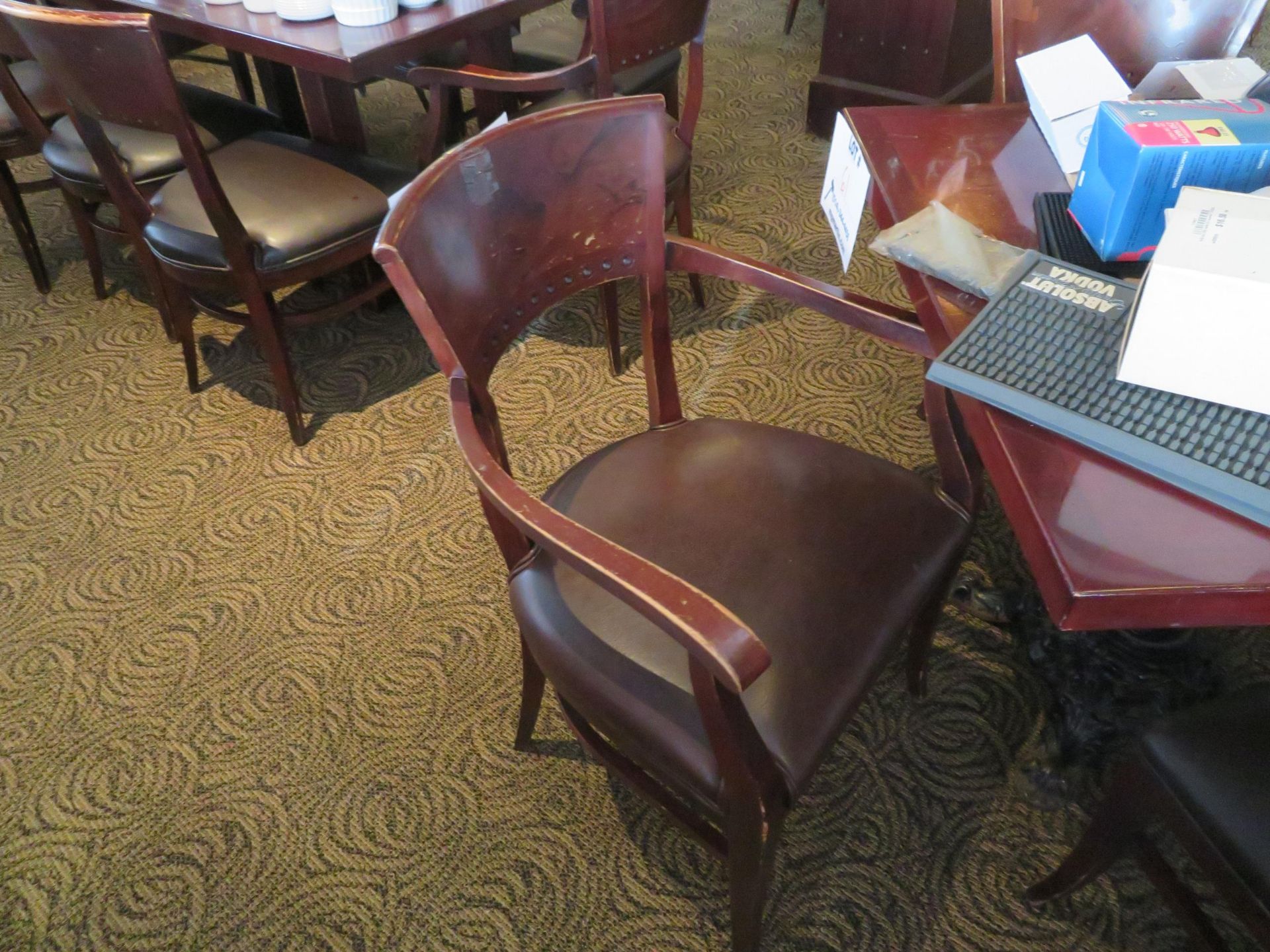 LOT including dining room chairs, wood and upholstered seats (qty 12)