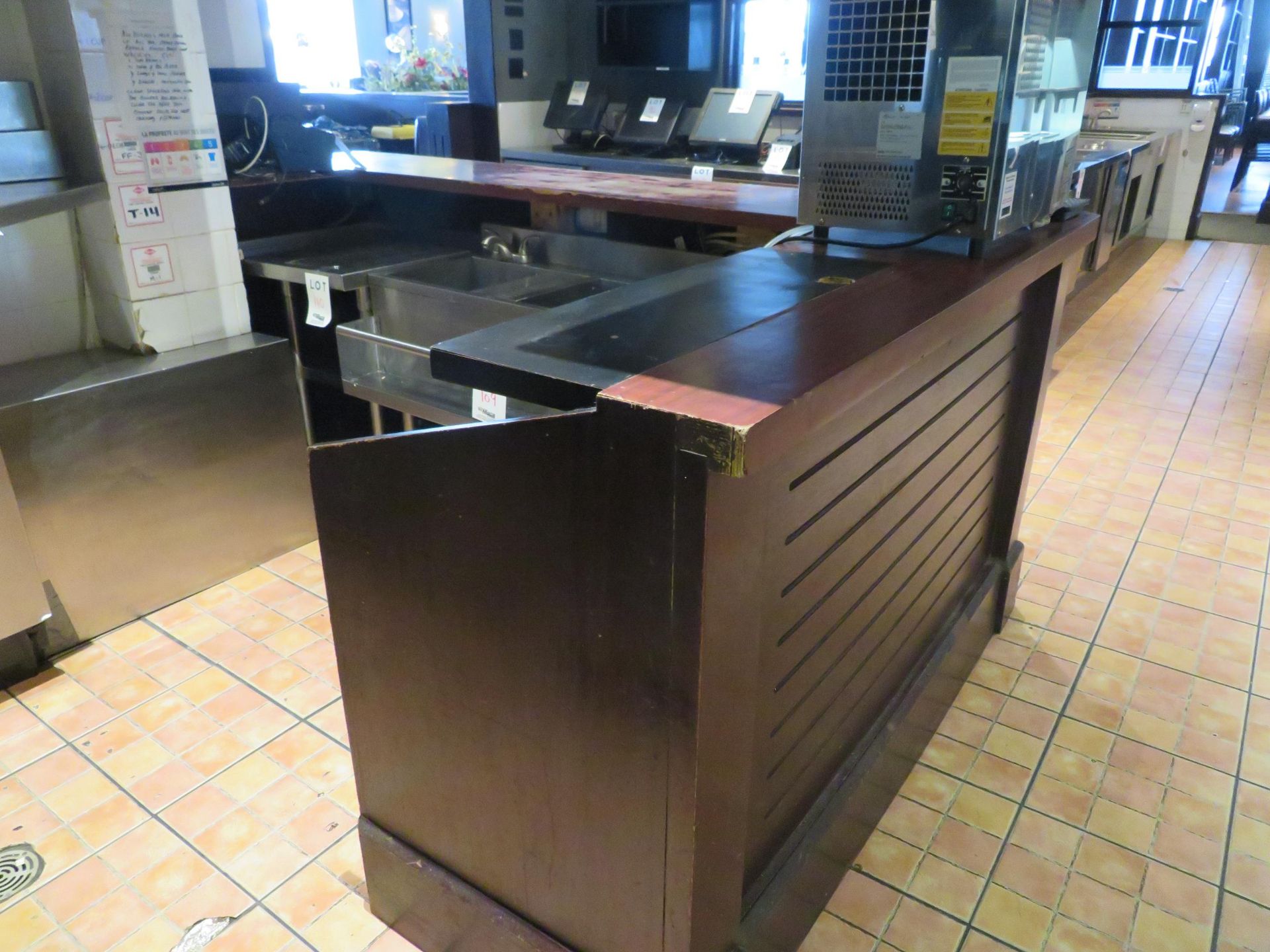 Bar counter with wine rack approx. 100"x 85" - Image 3 of 3