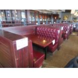 LOT including sections of dining room upholstered banquettes with table approx. 30"x 51" (qty 3