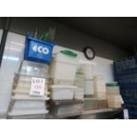 LOT including assorted plastic containers (qty 24)