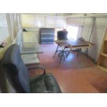 LOT including complete office with desks, filing cabinet, chairs, etc.