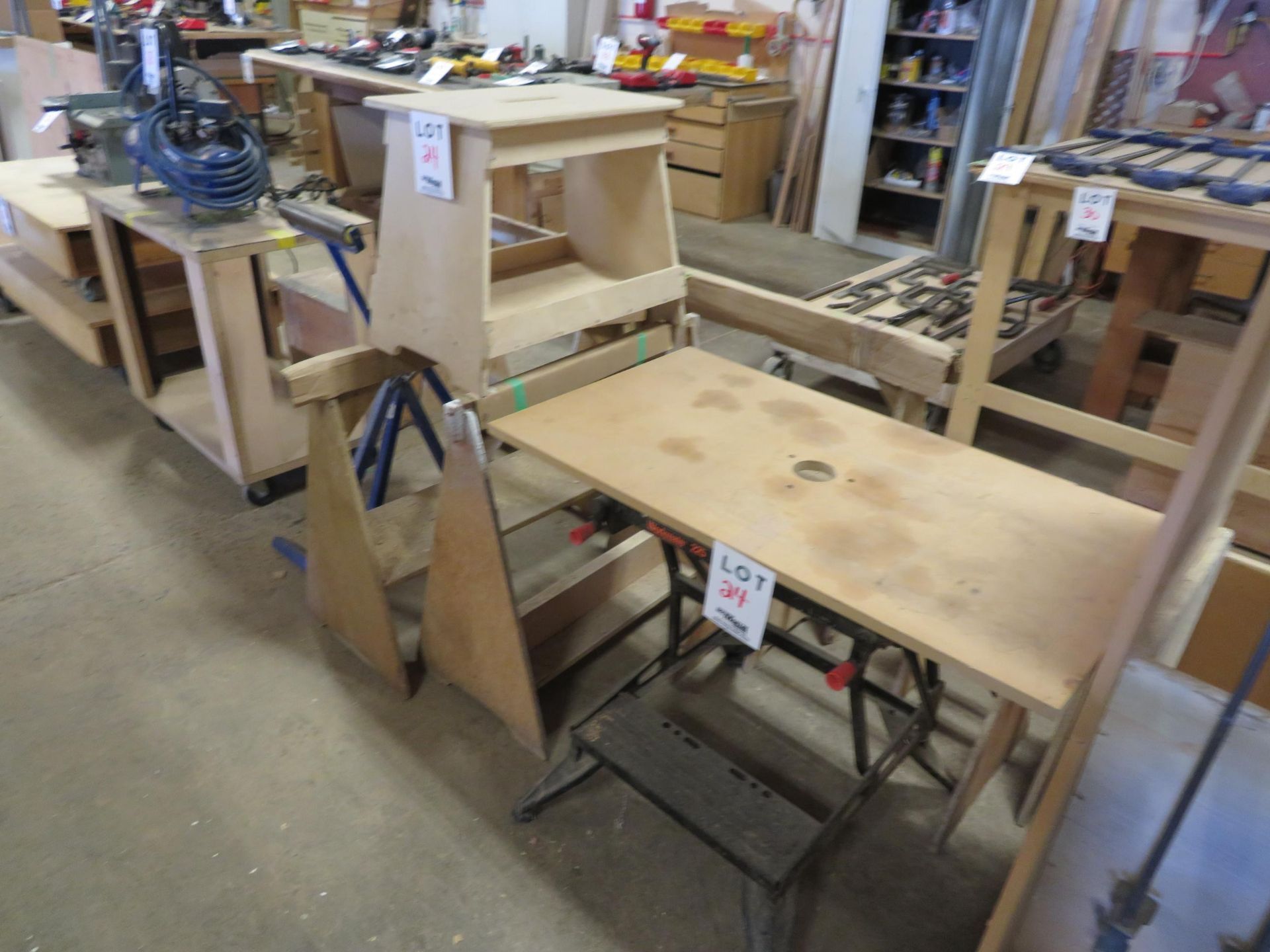 LOT including WORKMATE and assorted work benches