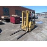 CATERPILLAR electric fork lift, Mod# M408, cap: 4,000 LBS, 3 sections, side shift, 36/48 Volts,
